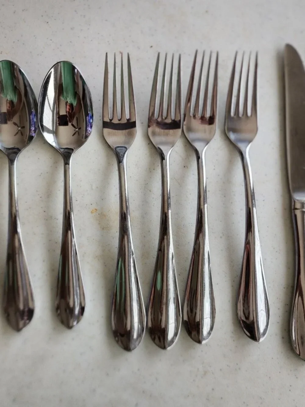HAMPTON Argent Silverware Flatware Stainless Steel Set of 12 Spoons Forks Knives